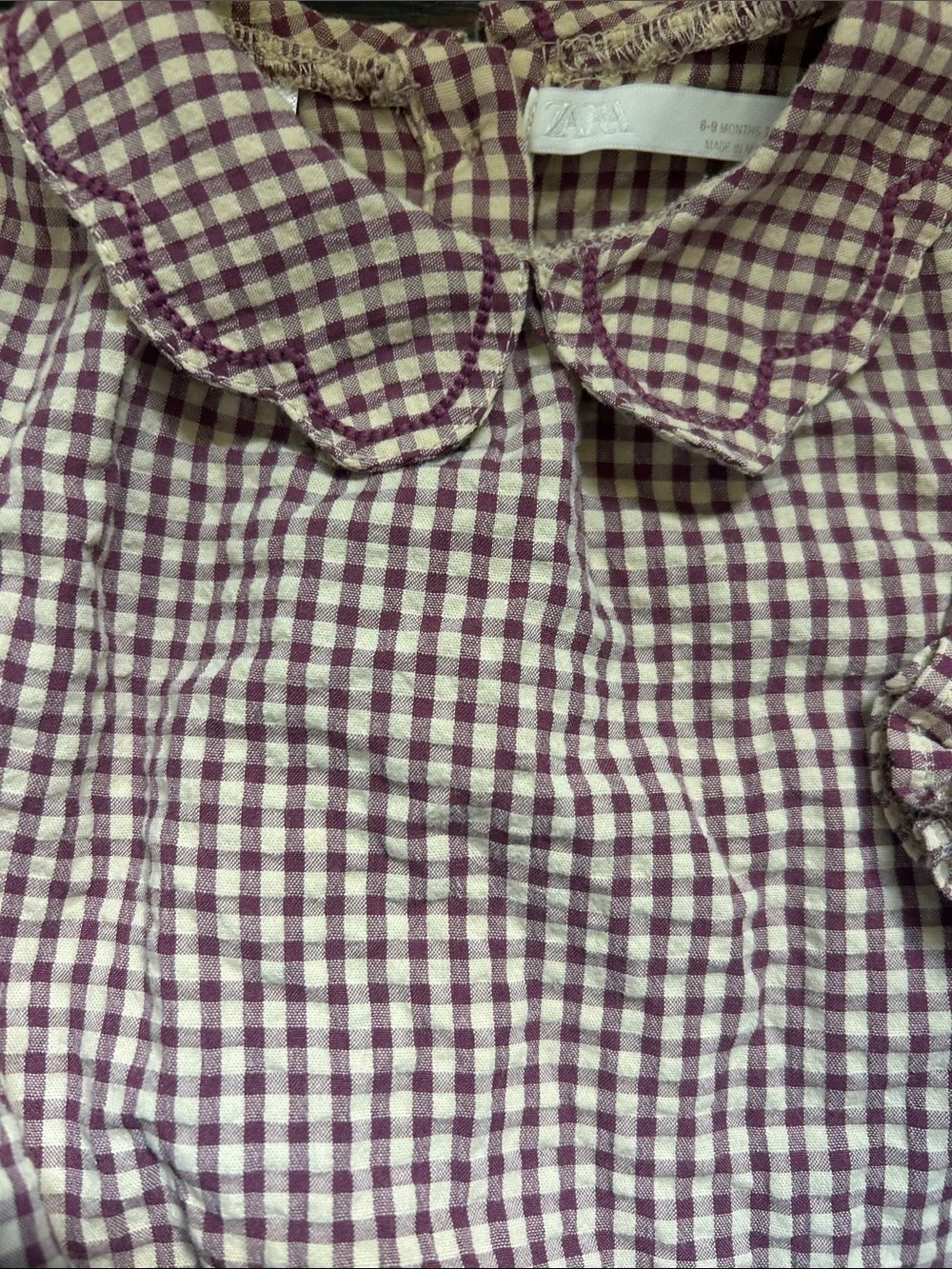 Zara Purple and Cream Gingham Baby Shirt